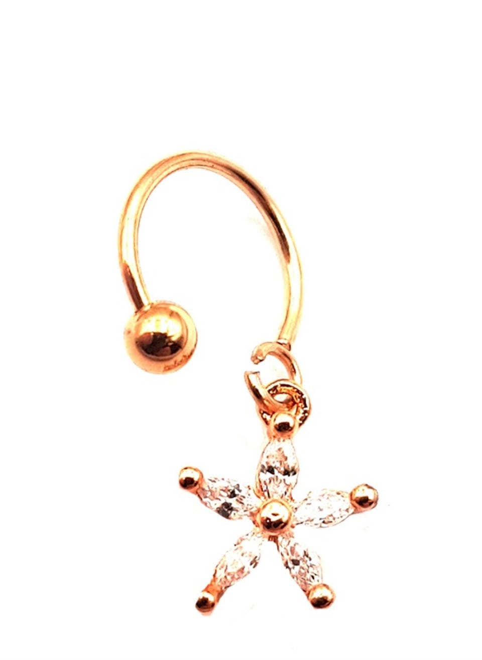 Welch Çelik Sallantılı  Baget Taşlı Yıldızlı Piercing