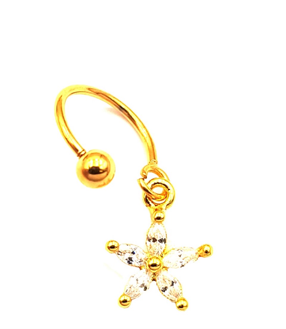 Welch Çelik Sallantılı Baget Taşlı Yıldızlı Piercing