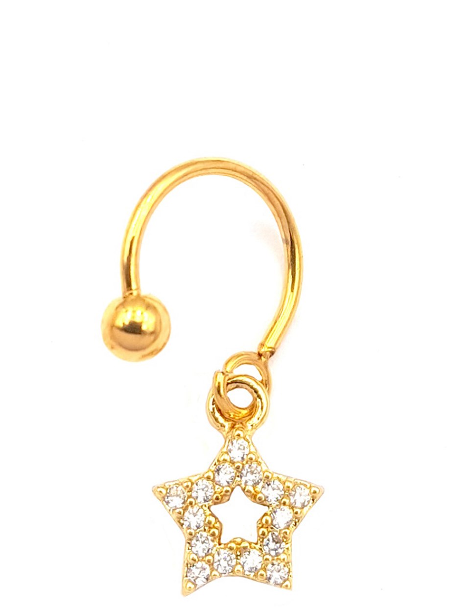 Welch Çelik Sallantılı Taşlı Yıldız Piercing