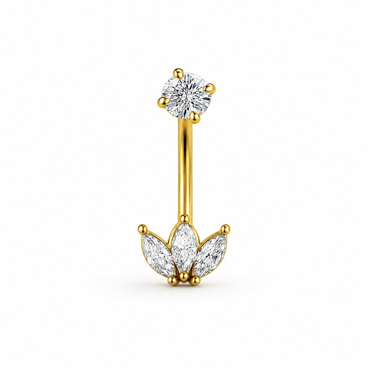 Welch Çelik Taşlı Çiçek Göbek Piercing Welch Çelik Taşlı Çiçek Göbek Piercing ve Piercing Modelleri - WELCH 