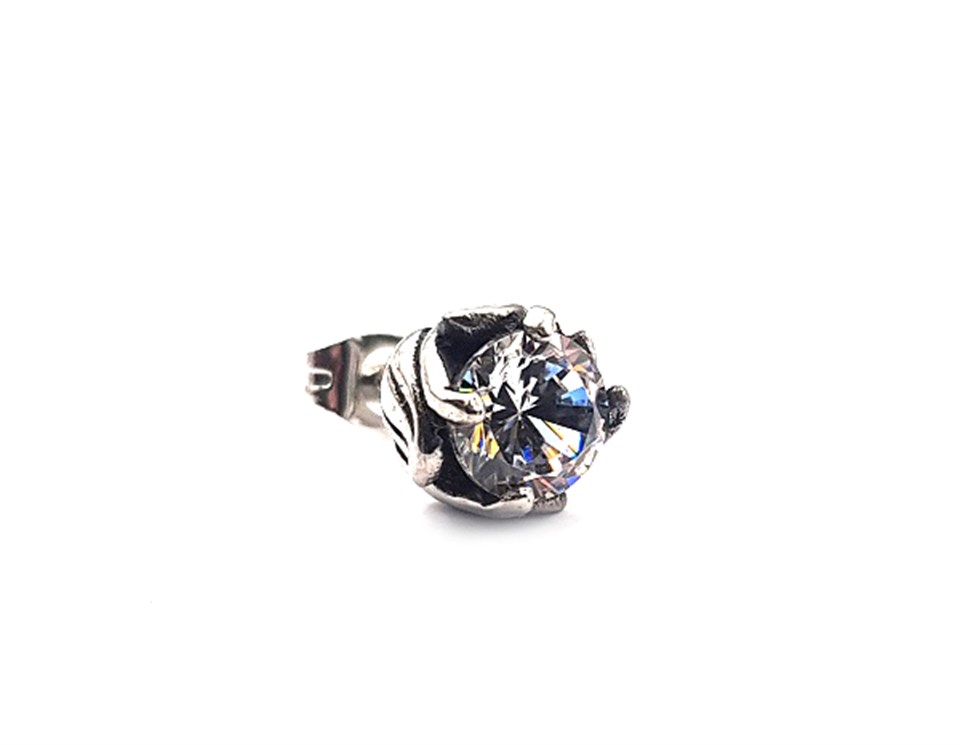 ​​Welch Mens Steel Stone Earrings