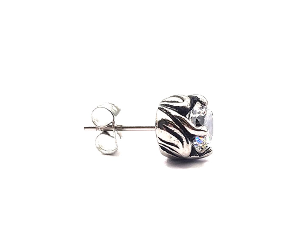​​Welch Mens Steel Stone Earrings