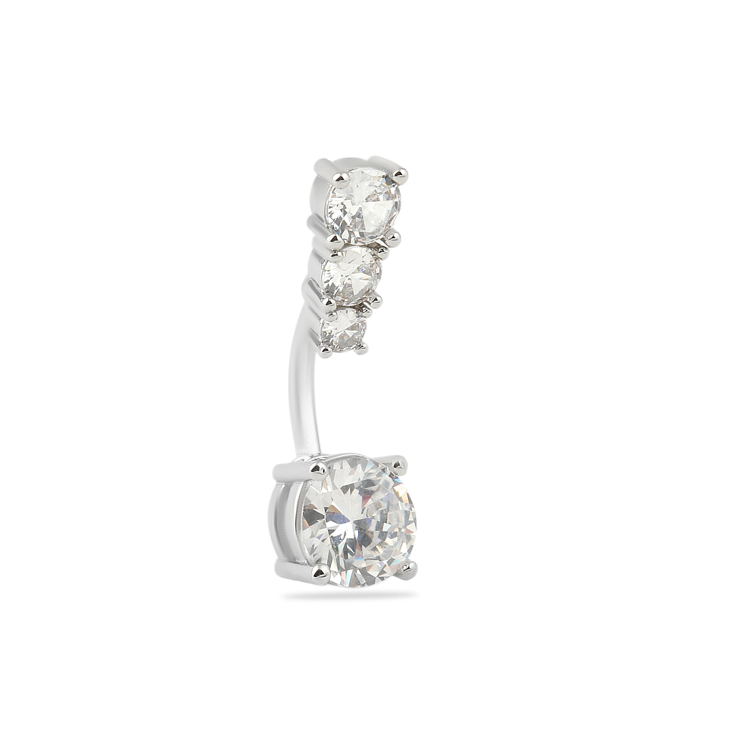 Welch Çelik Taşlı Göbek Kare Piercing