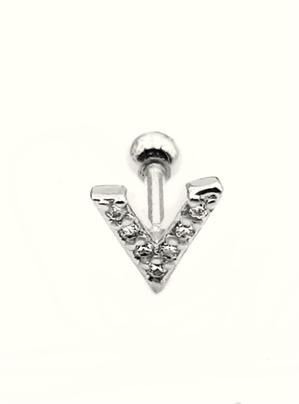 Welch Çelik Taşlı Helix Tragus V Piercing