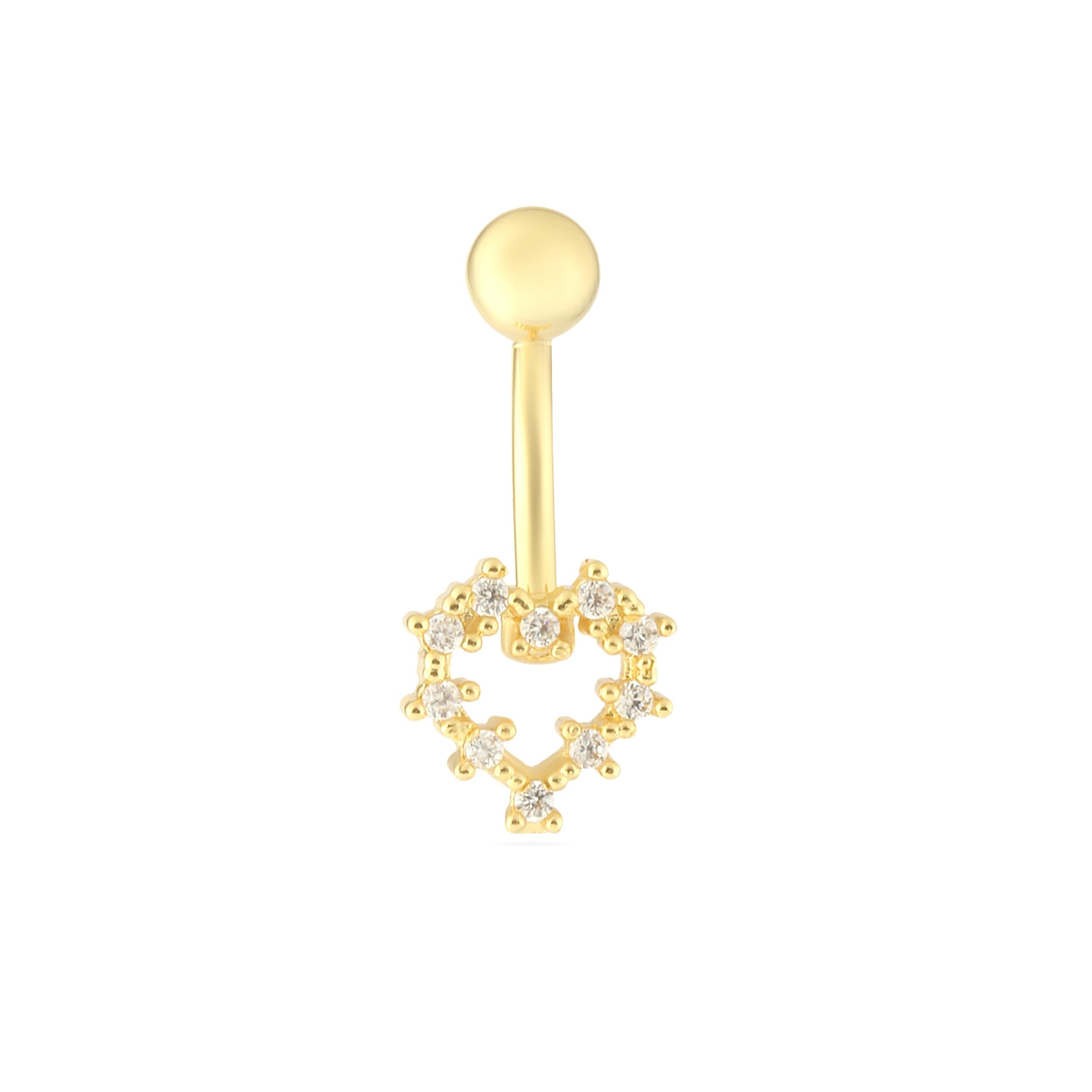 Welch Çelik Taşlı Kalpli Göbek Piercing