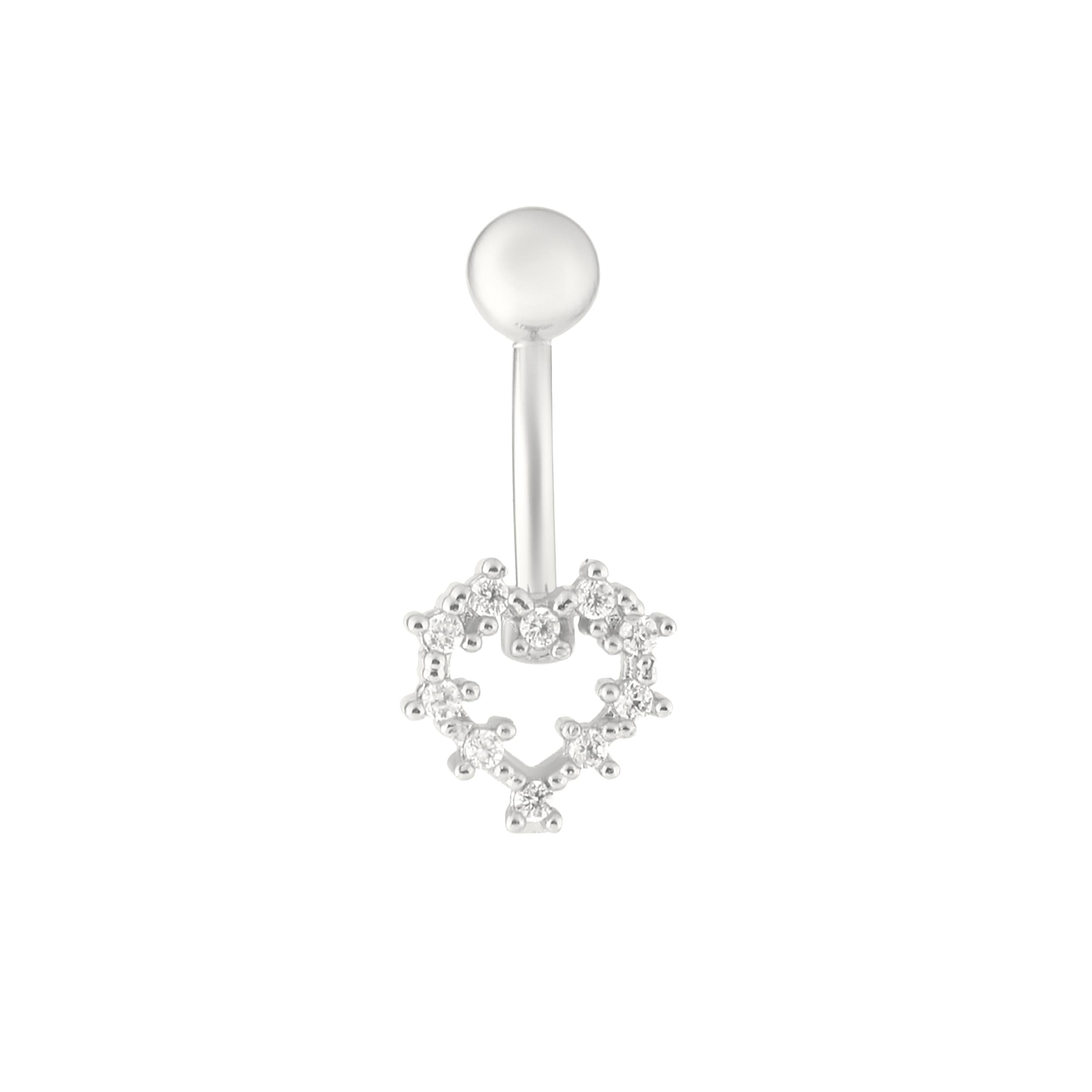 Welch Çelik Taşlı Kalpli Göbek Piercing