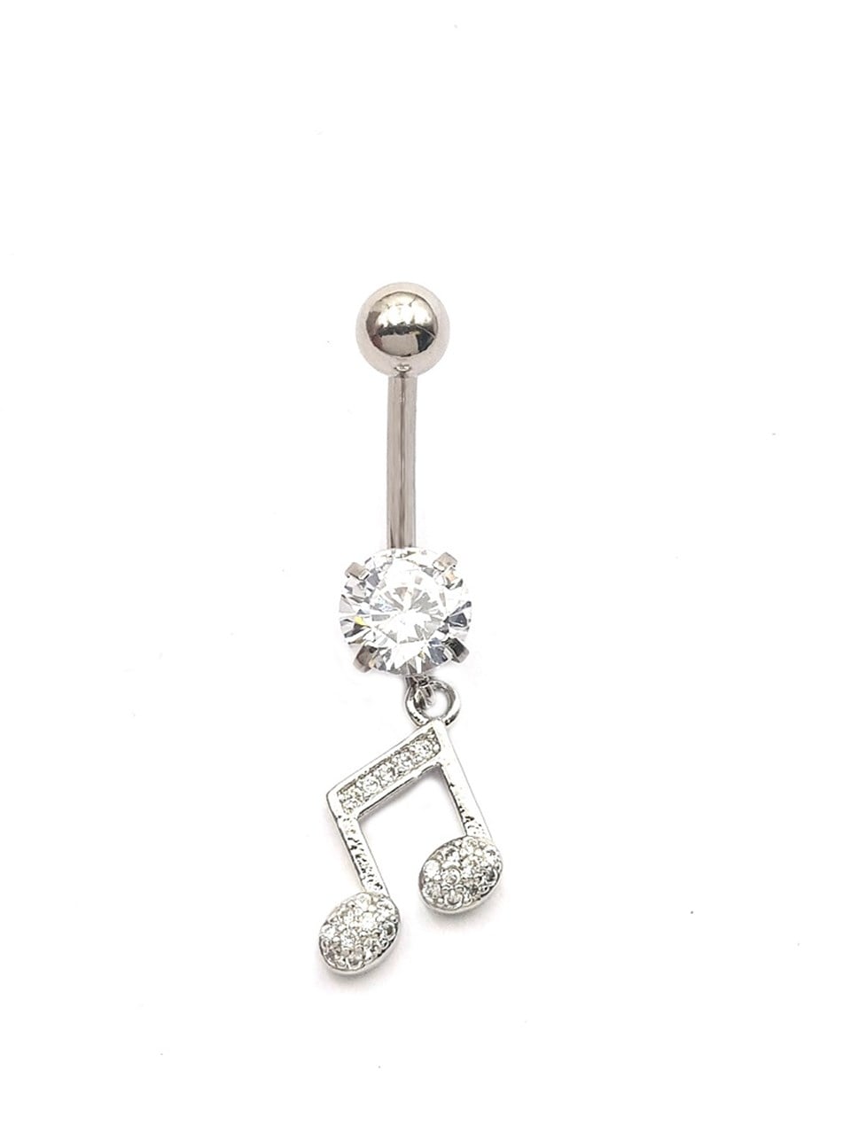Welch Çelik Taşlı Sallantılı Göbek Nota Piercing