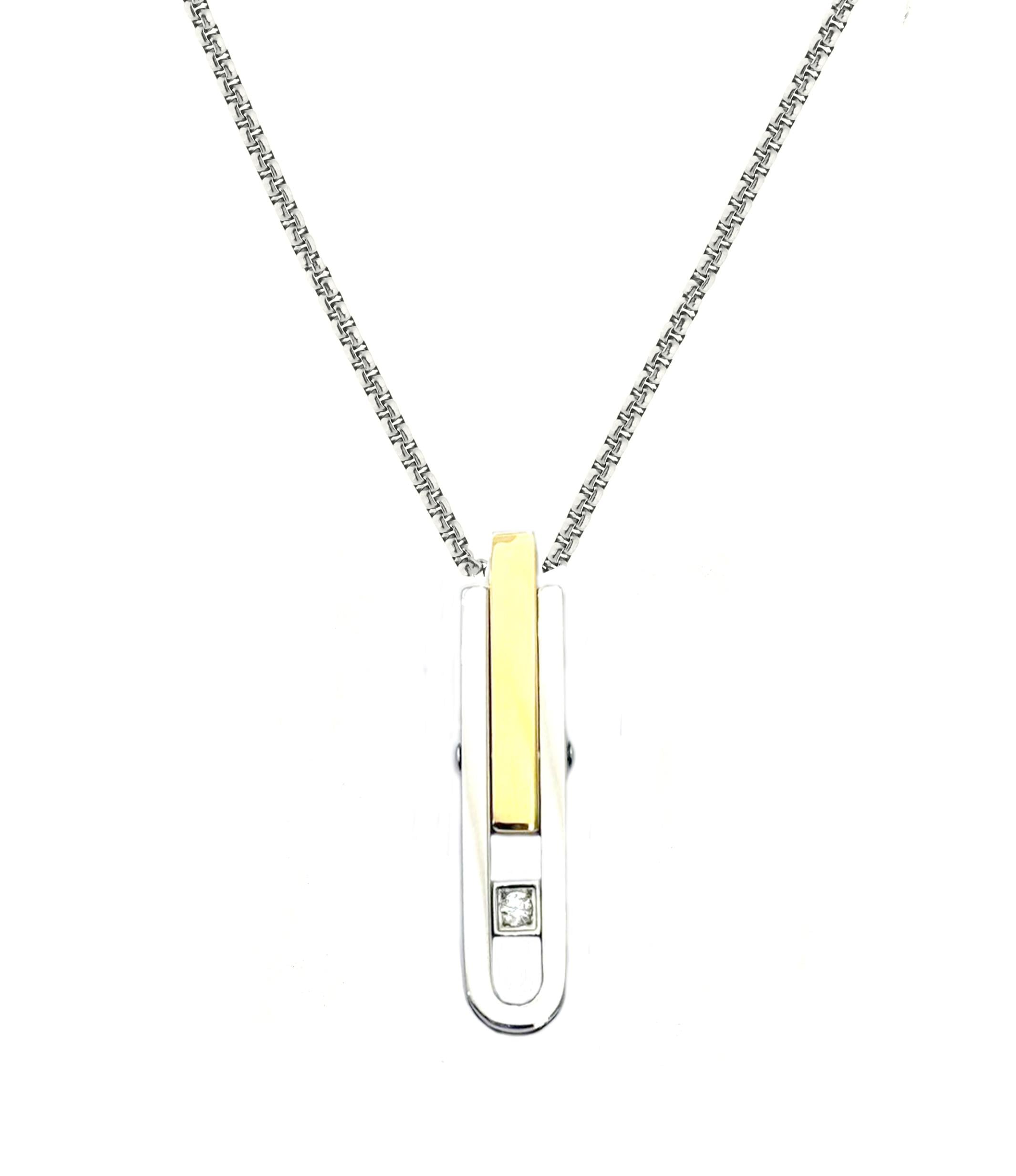 Welch Çelik Tek Taş Erkek Kolye