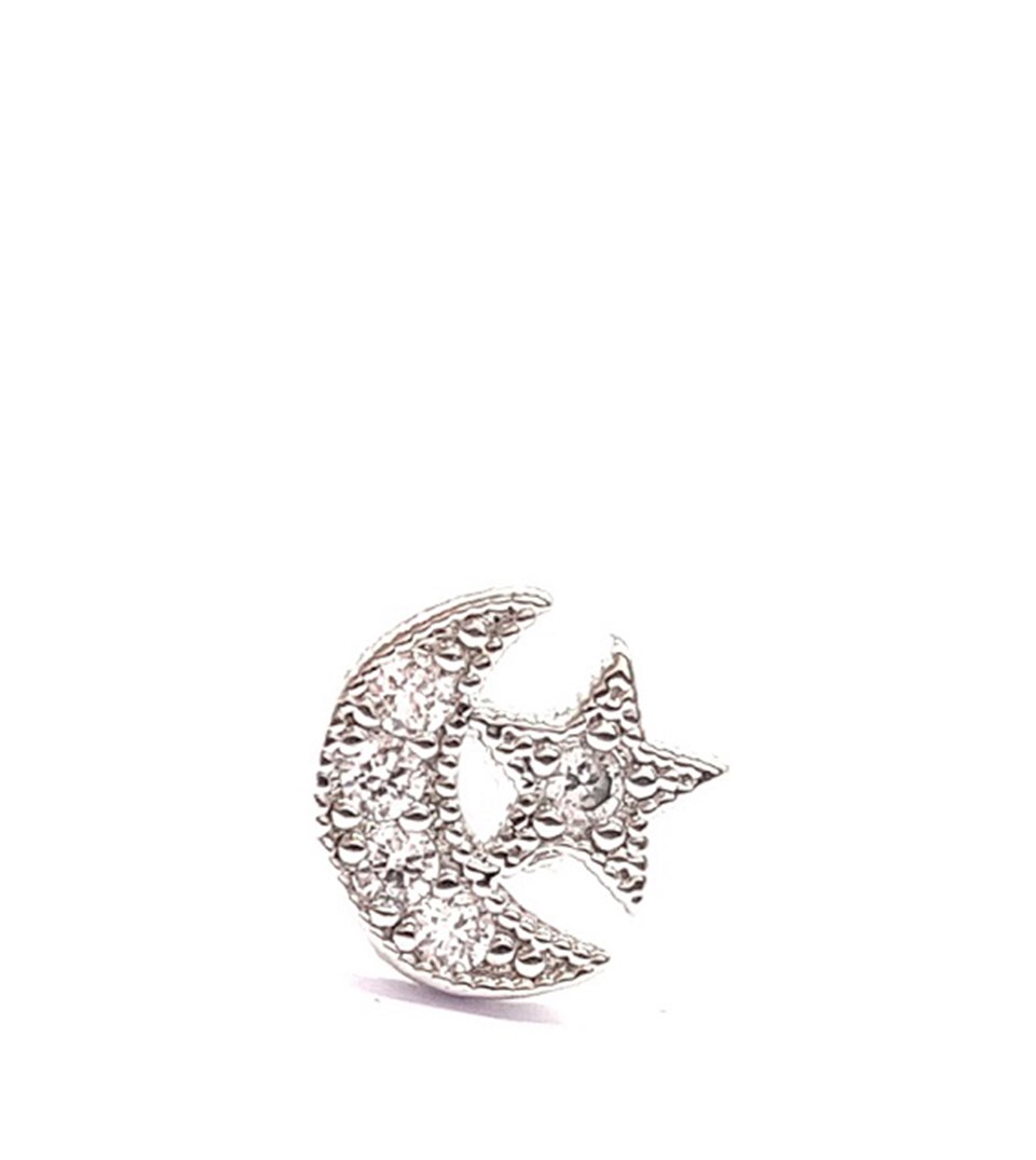 Welch Çelik Tragus Helix Ay Yıldızlı Piercing