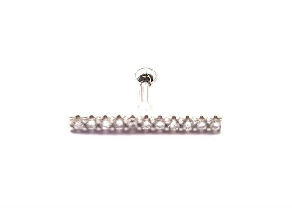 Welch Çelik Tragus Helix Taşlı Çubuk Piercing
