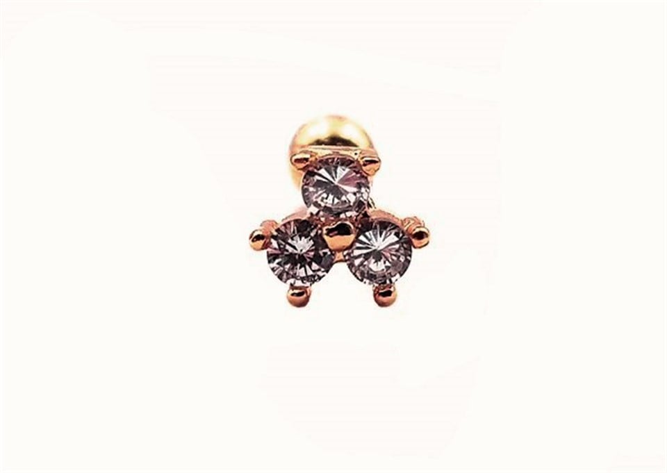 Welch Çelik Tragus Taşlı Piercing