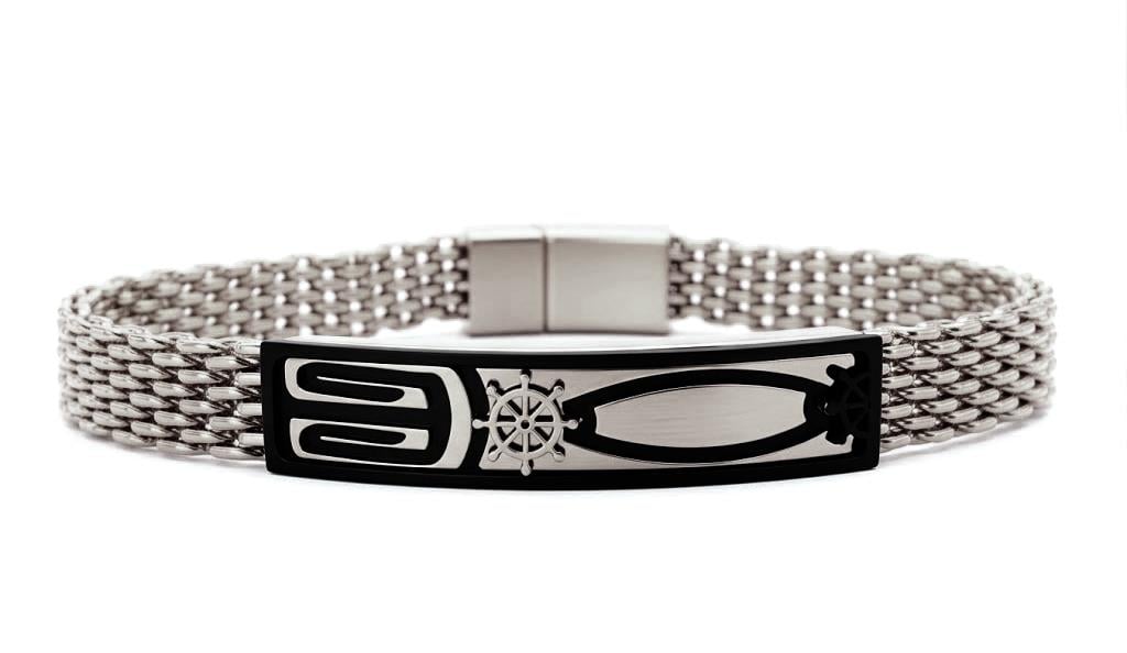 ​Welch Black White Steel Chain Sailor Bracelet