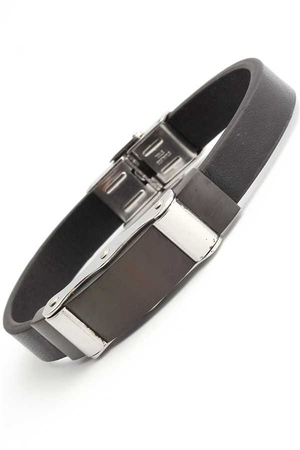 Welch Mens Steel Leather Bracelet