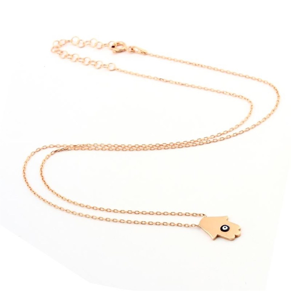 Welch Fatimas Hand Evil Eye Beaded Sterling Silver Necklace