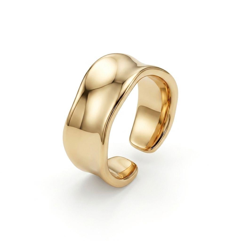 Welch Flow Akış Açık Form Çelik Yüzük – Gold Kaplama Welch Flow Akış Açık Form Çelik Yüzük Gold Kaplama | Kadın Modern Yüzük 