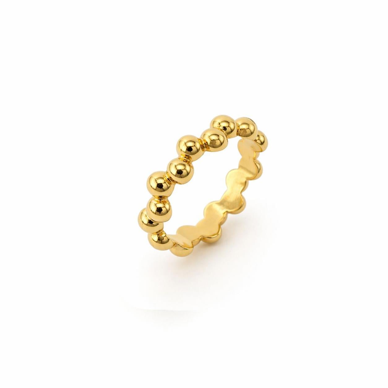 Welch Gold Boncuk Form Çelik Yüzük Welch Gold Boncuk Form Çelik Yüzük | Premium Kararmaz Çelik Yüzük 