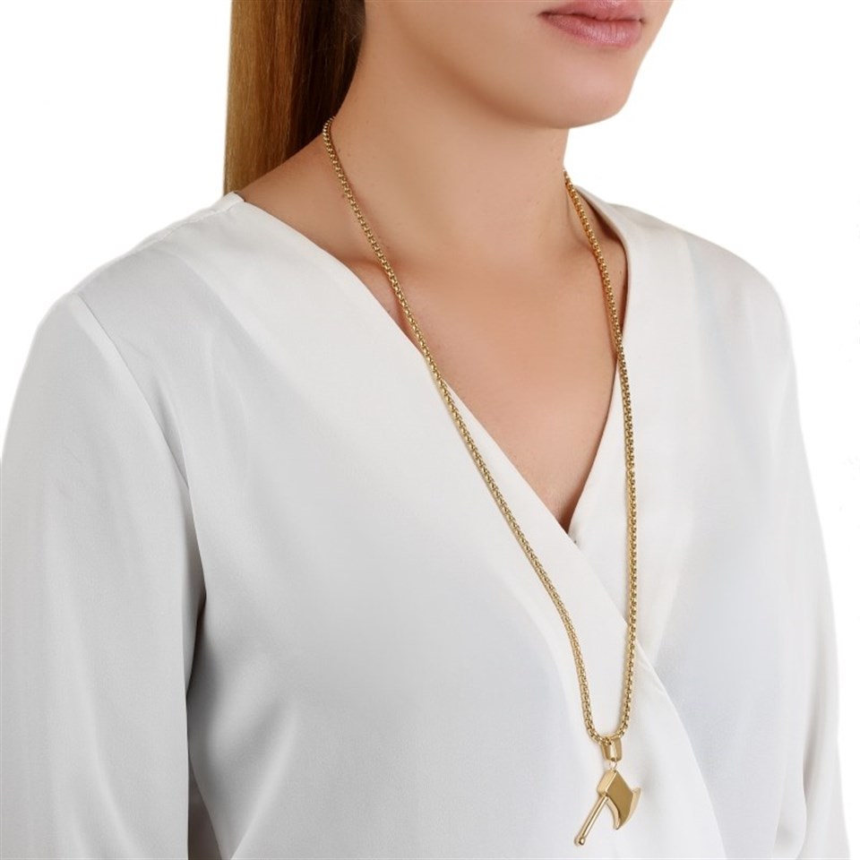 Welch Gold Steel Ax Necklace