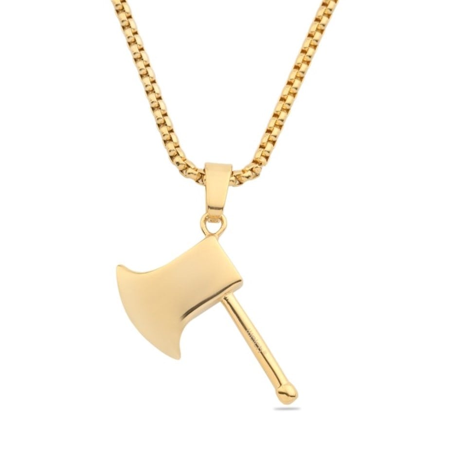 Welch Gold Steel Ax Necklace