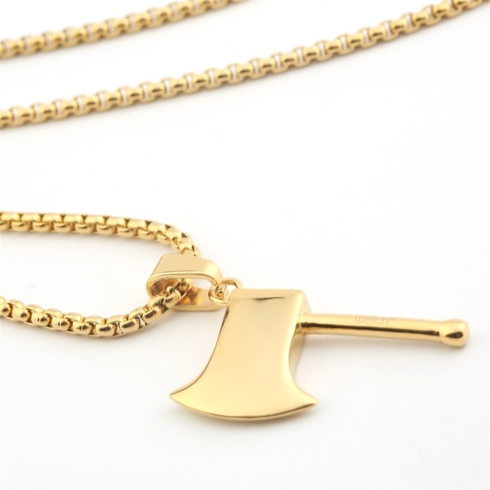 Welch Gold Steel Ax Necklace