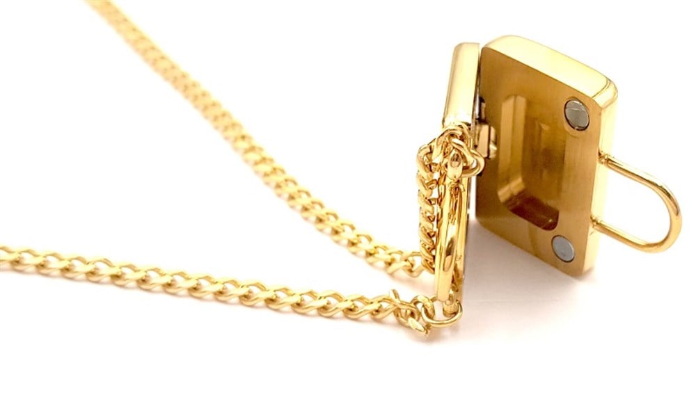 Welch Gold Çelik Fotoğraf Koyulan Kolye