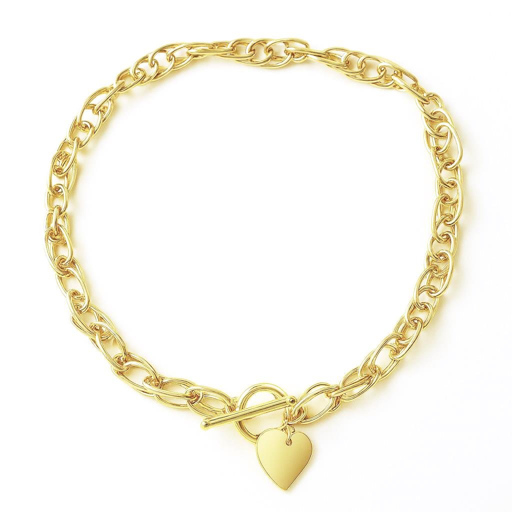 Welch Gold Çelik Halka Kalpli Kolye