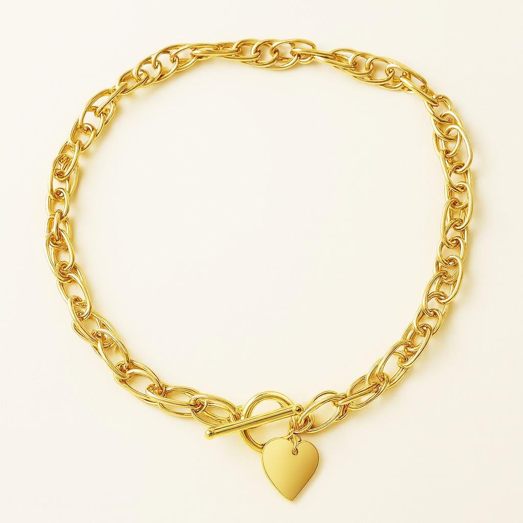 Welch Gold Çelik Halka Kalpli Kolye