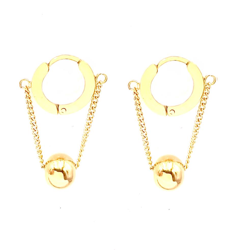 Welch Gold Çelik Halka Top Küpe