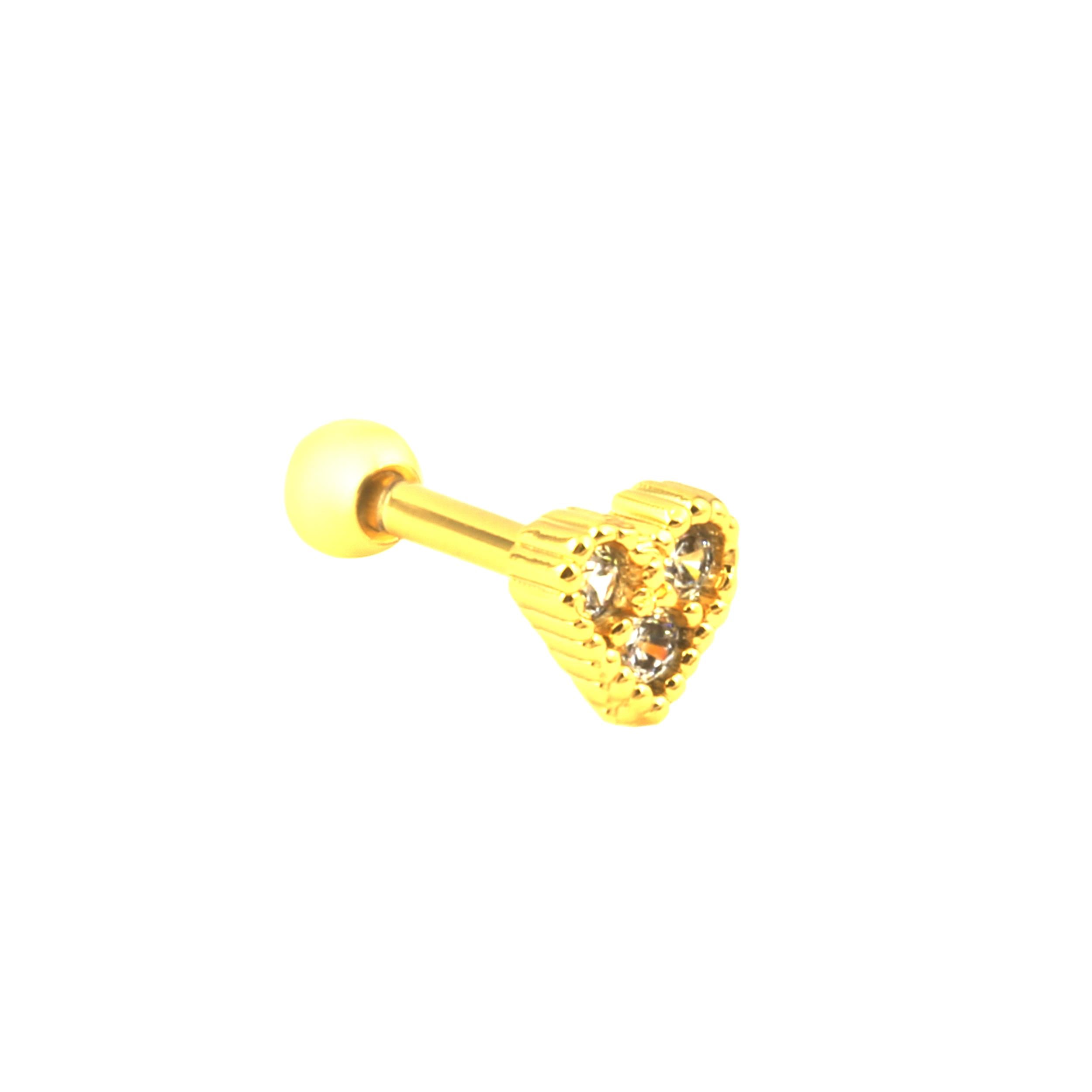 Welch Gold Çelik Helix Tragus Kalp Piercing
