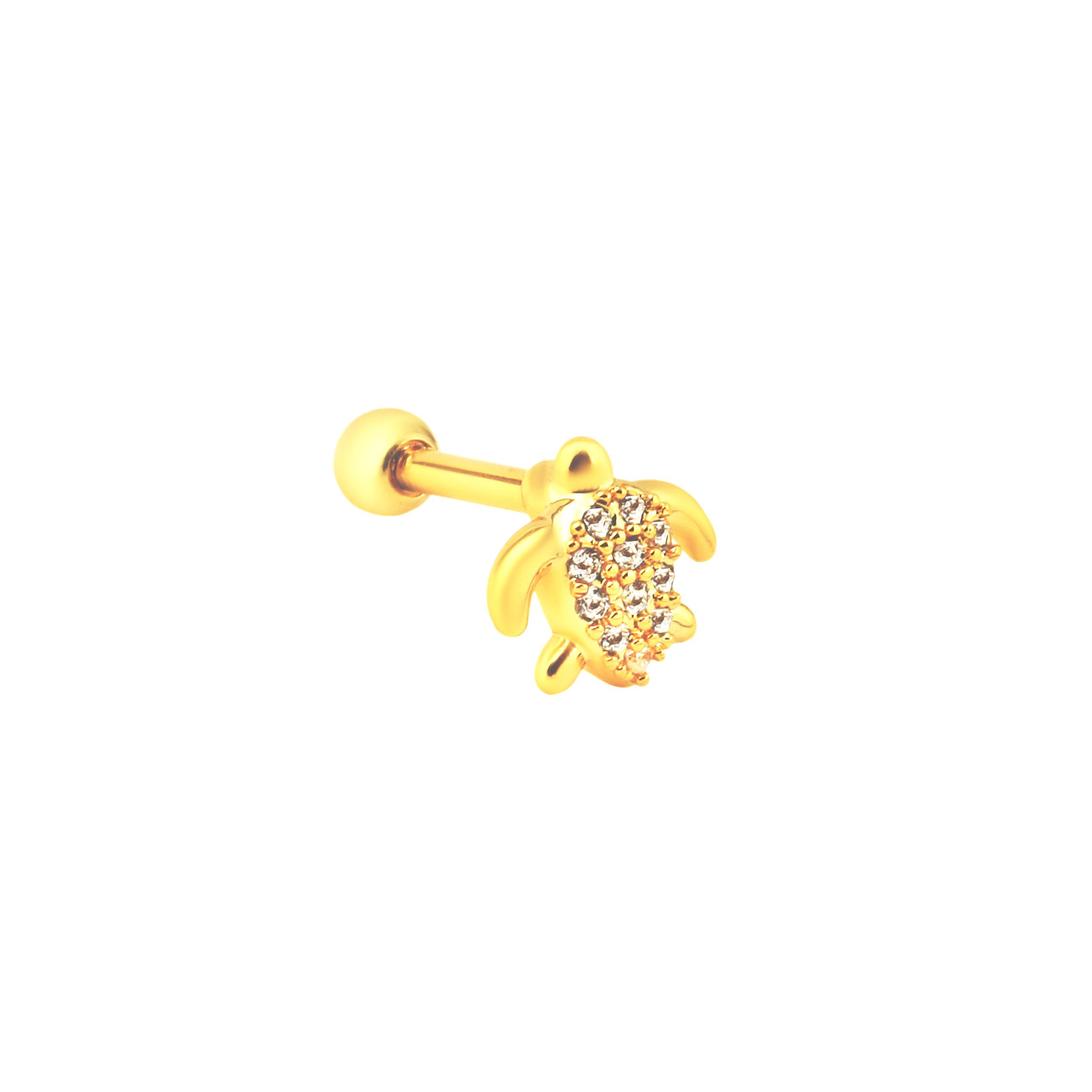 Welch Gold Çelik Helix Tragus Kaplumbağa Piercing