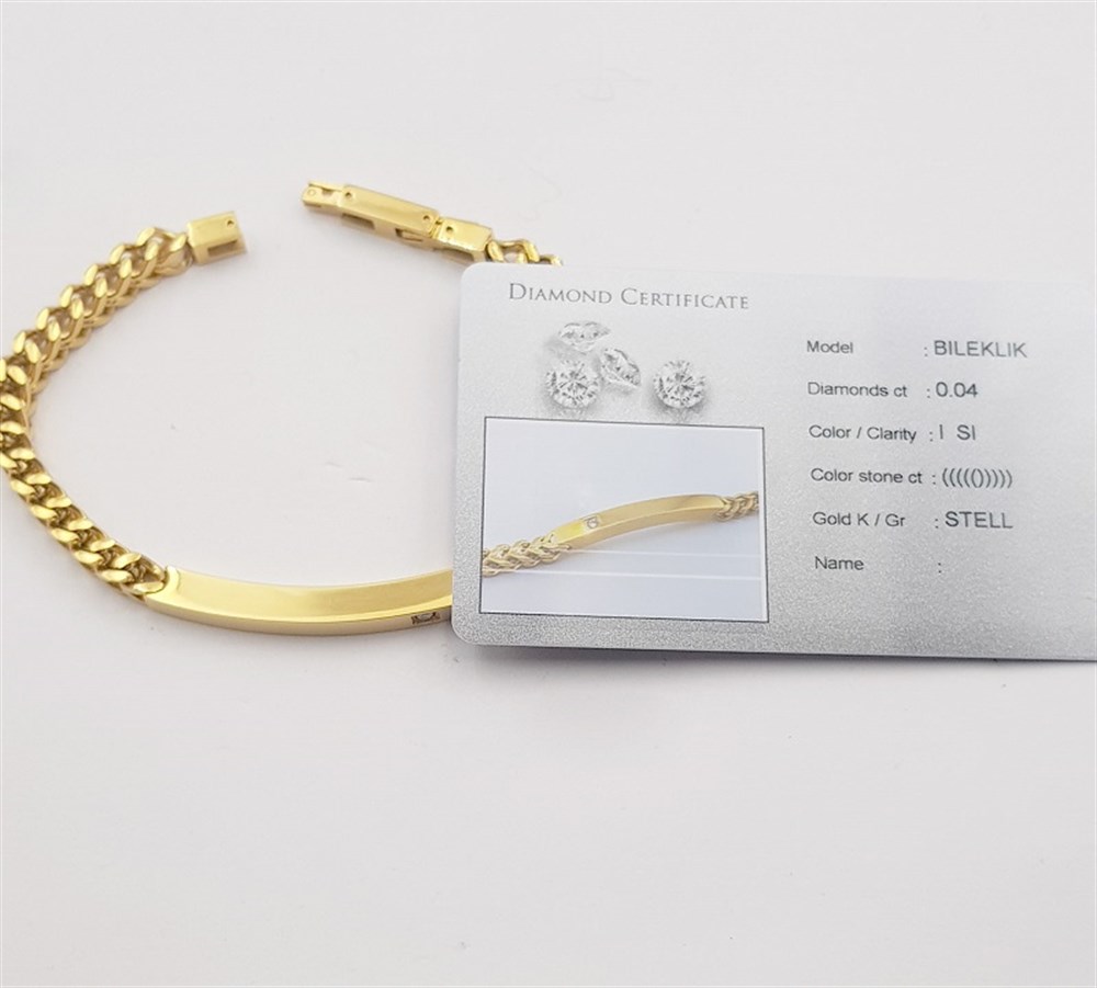 Welch Gold Çelik Pırlantalı Bileklik