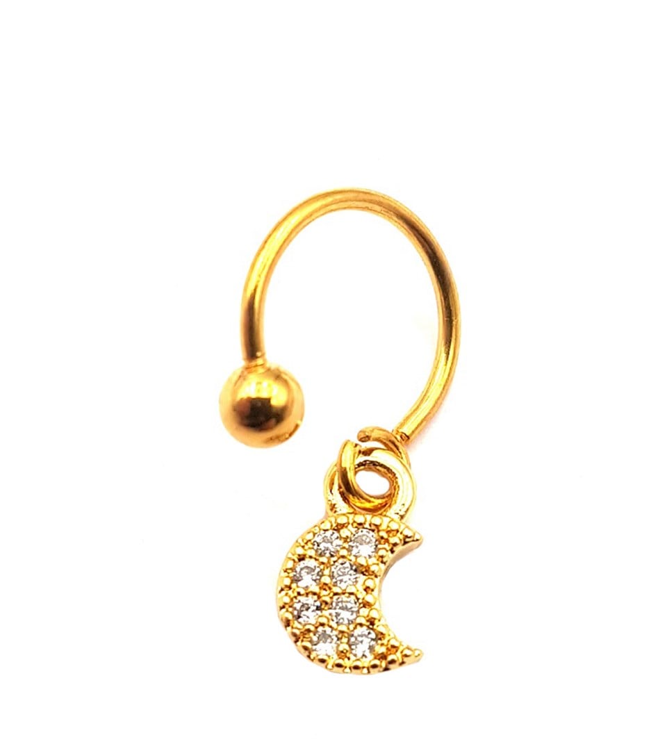 Welch Gold Çelik Sallantılı Ay Piercing