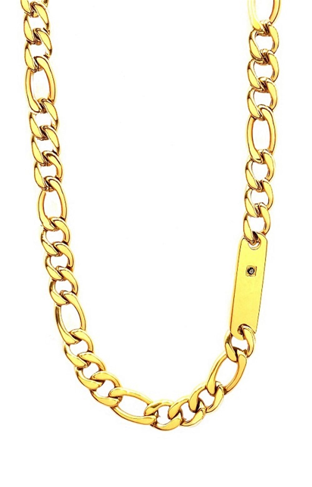 Welch Gold Çelik Siyah Pırlantalı Kolye