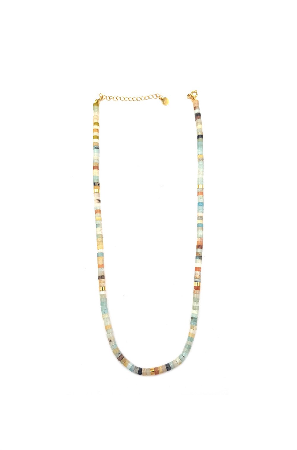 Welch Gold Steel Tianhe Natural Stone Necklace