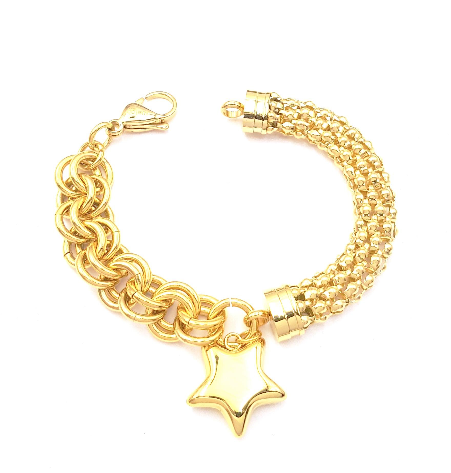 Welch Gold Çelik Yıldızlı Charm Bileklik