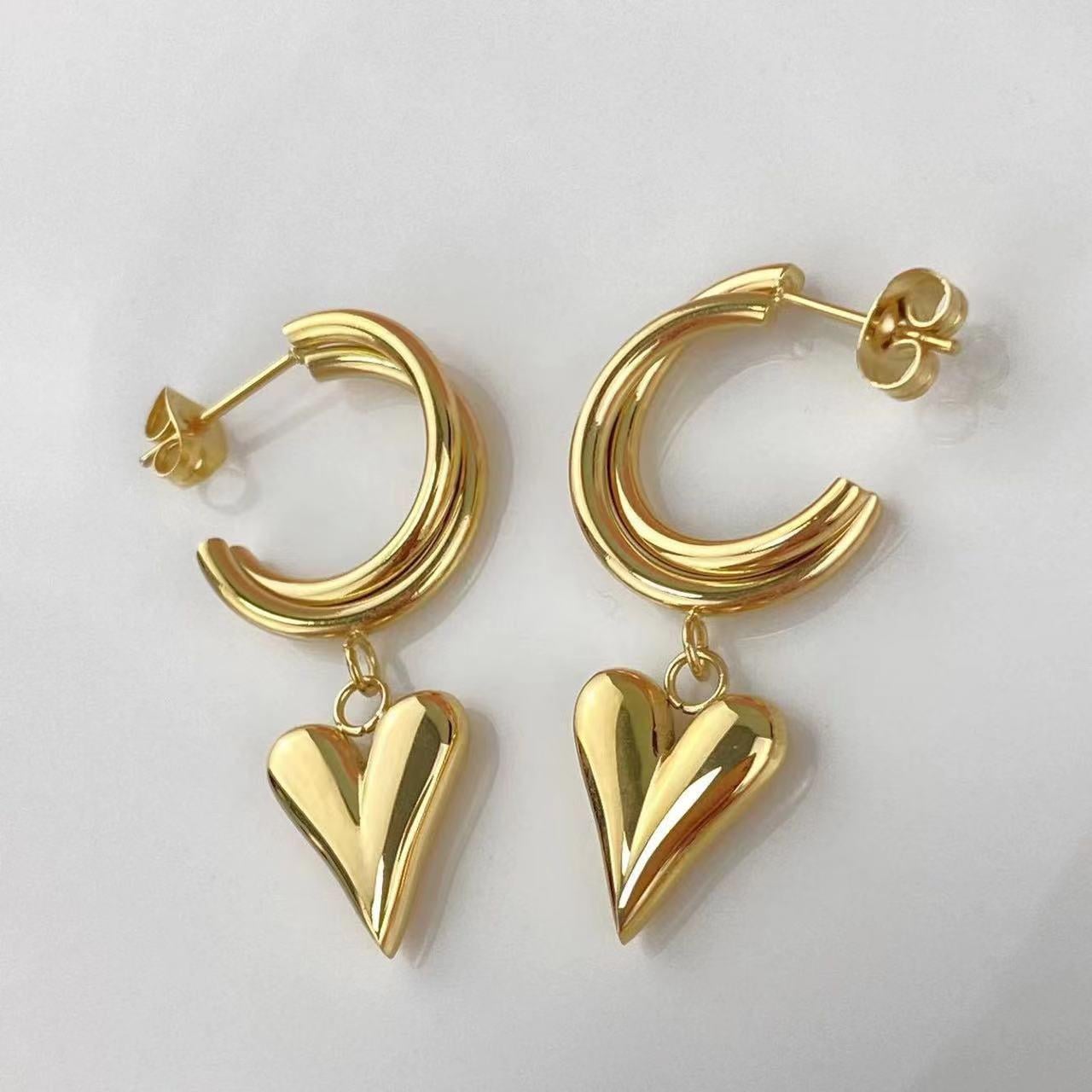 Welch Gold Halka Kalpli Çelik Küpe