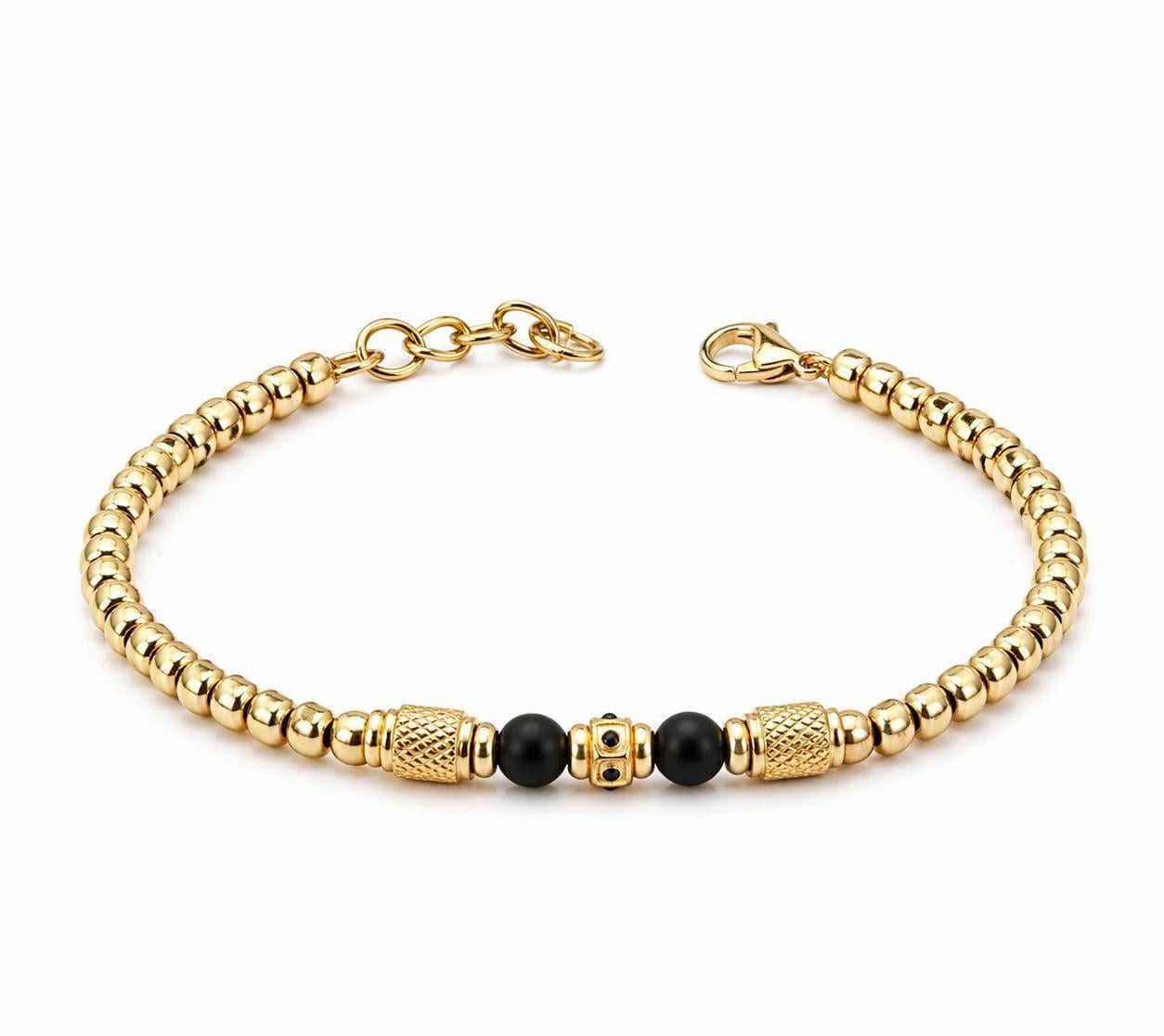 ​​Welch Gold Kaplama Çelik Zincir Boncuk Bileklik Welch Gold Kaplama Çelik Zincir Boncuk Bileklik Modelleri - WELCH 