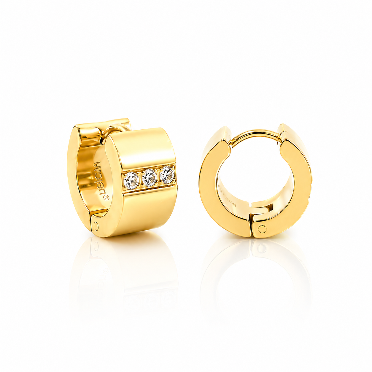 ​​​​​​​​​​​​​​Welch Gold Kaplama Taşlı Çelik Küçük Halka Küpe 