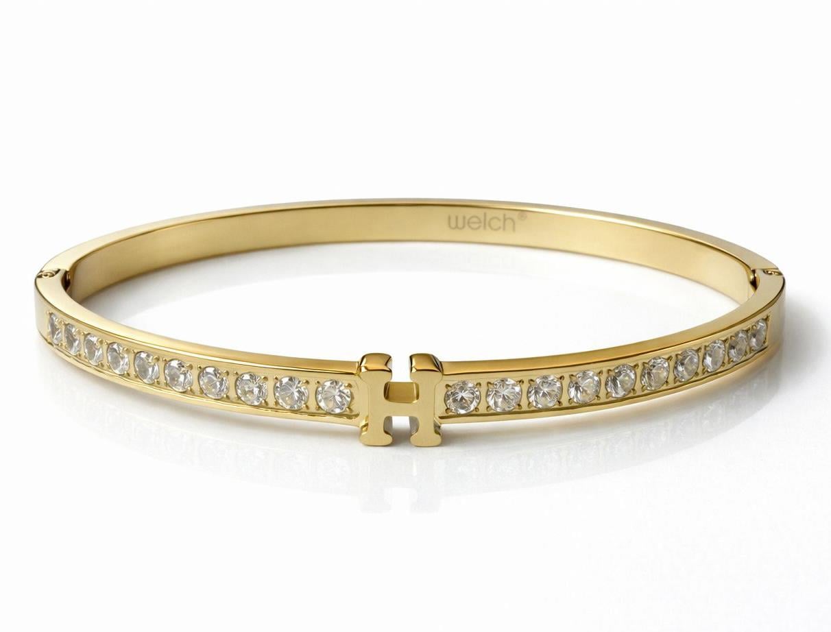 Welch Gold Taşlı Çelik Bileklik