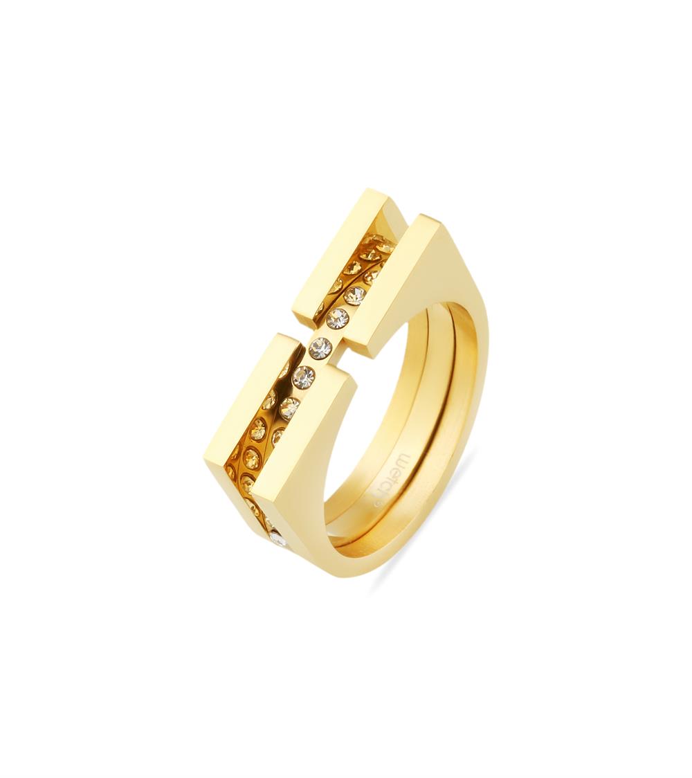Welch Gold Taşlı Çelik Yüzük