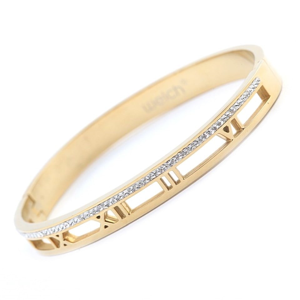 Welch Gold Stone Roman Numeral Steel Bracelet