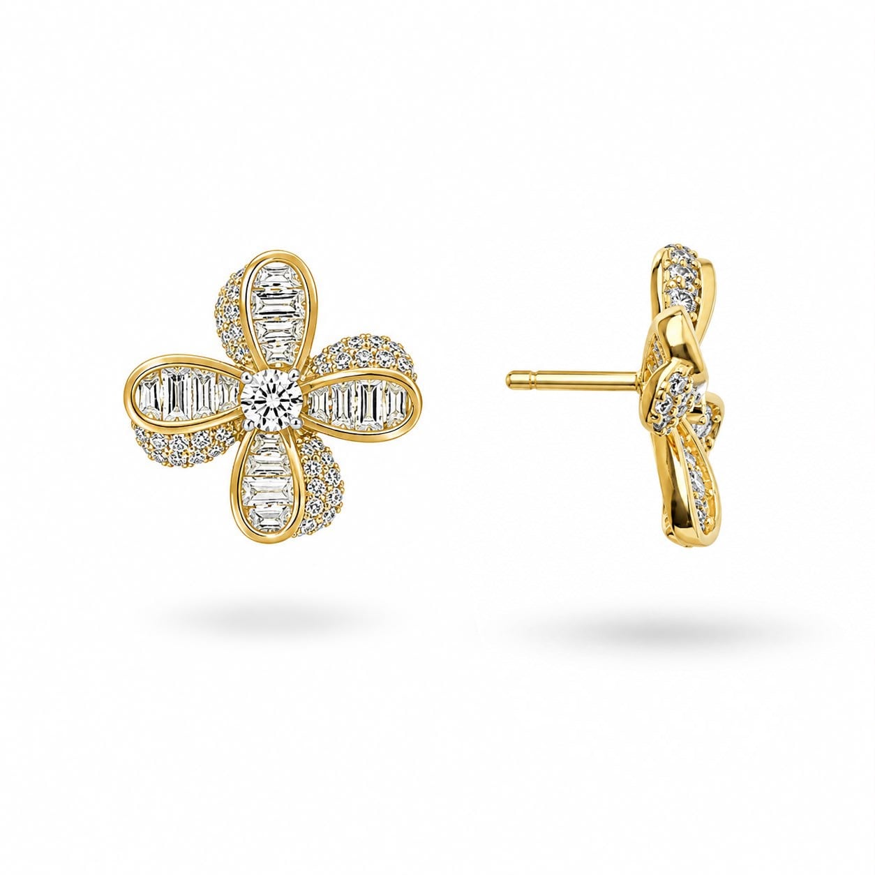 Welch Gold Yonca Gümüş Küpe - 925 Ayar Gümüş Küpe
