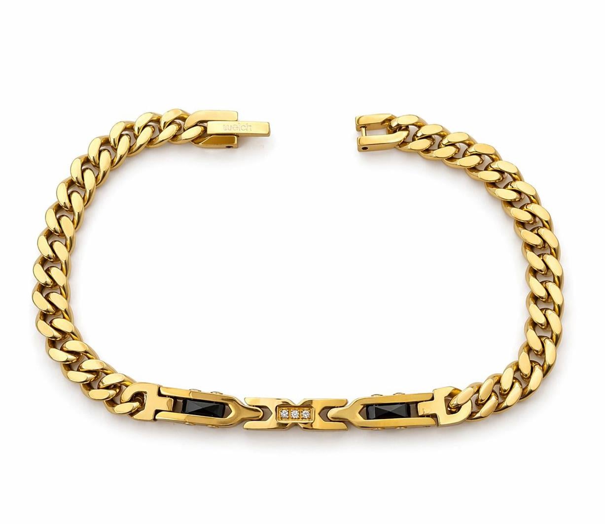 Welch Gold Zincir Taş Detaylı Erkek Bileklik Welch Gold Zincir Taş Detaylı Erkek Bileklik - WELCH 
