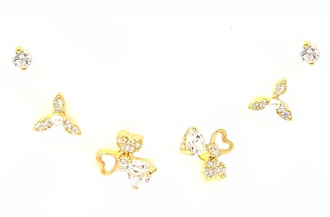 Welch İthal 925 Ayar Gümüş Çoklu Küpe Set