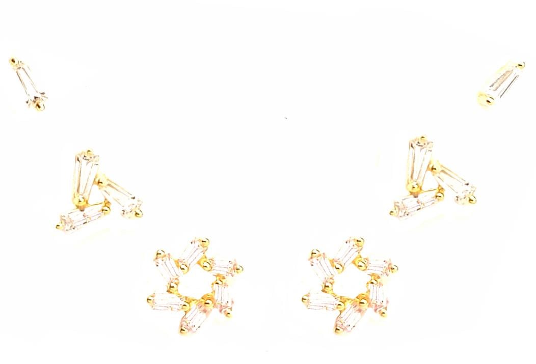 Welch İthal 925 Ayar Gümüş Çoklu Küpe Set