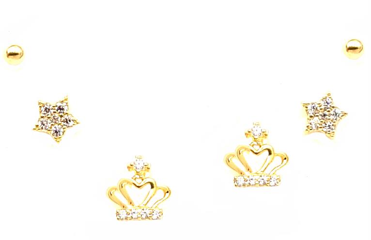 Welch İthal 925 Ayar Gümüş Çoklu Küpe Set