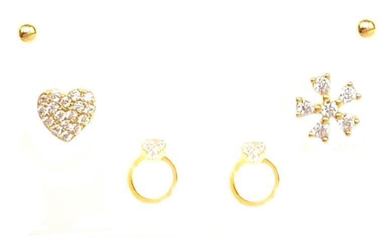 Welch İthal 925 Ayar Gümüş Çoklu Küpe Set