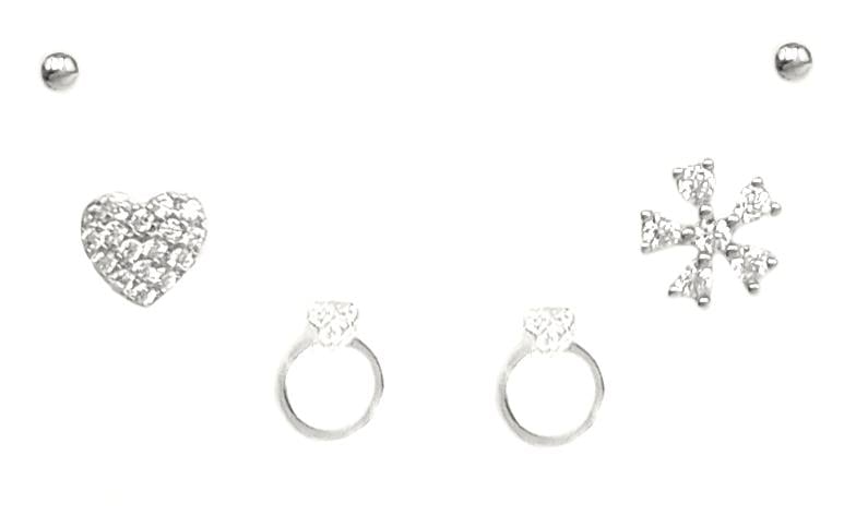 Welch İthal 925 Ayar Gümüş Çoklu Küpe Set