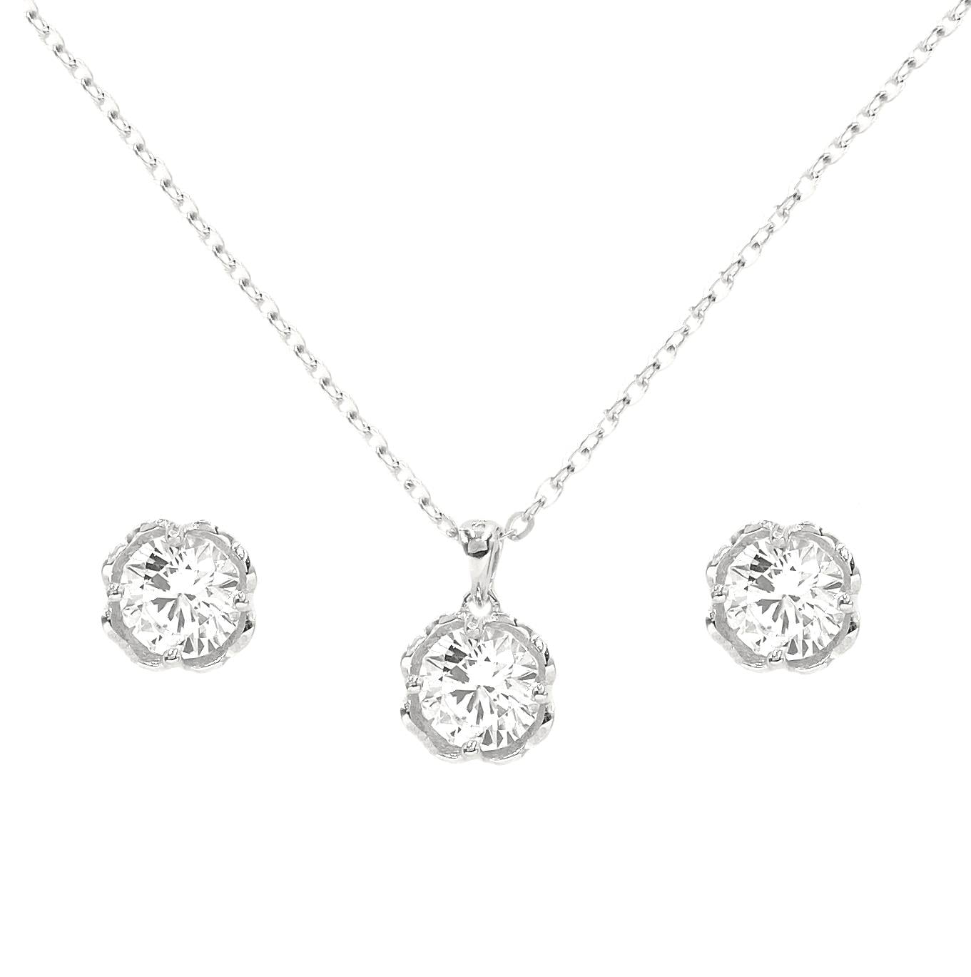 Welch İthal 925 Ayar Kararmaz Gümüş Kalpli Kolye Küpe Set