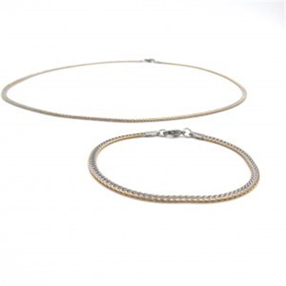 Welch  Kadın Çelik Kolye Bileklik Set