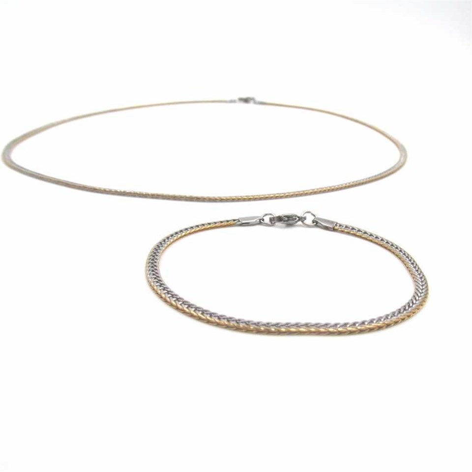 Welch  Kadın Çelik Kolye Bileklik Set